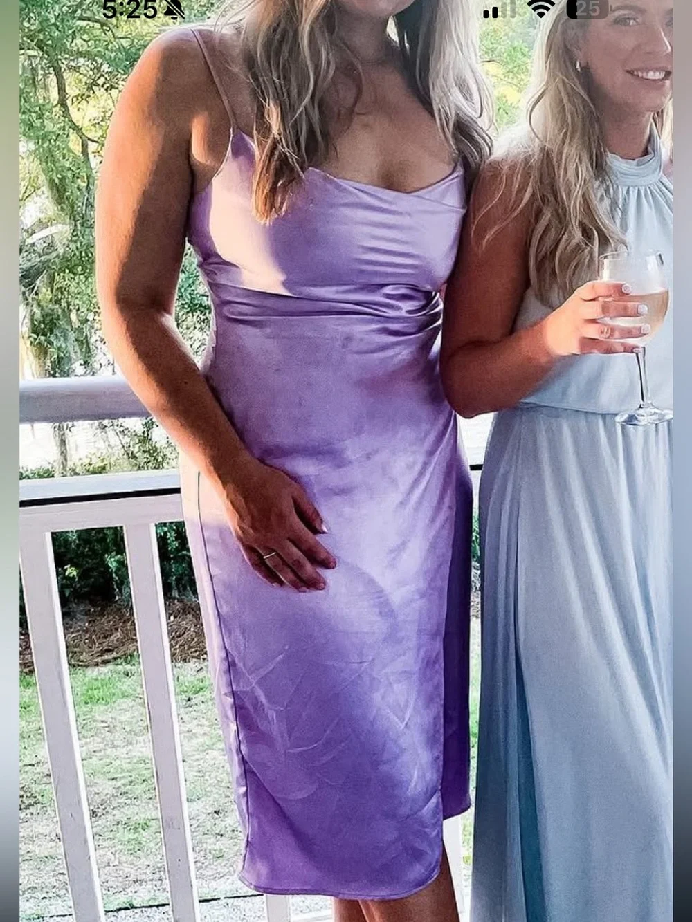 Cowl Neck Satin Midi Dress in Dusty Blue - Picture 5 of 5